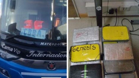 Decomiso de droga en autobús internacional