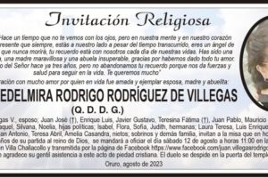 Obituario de Teresa Edelmira Rodrigo Rodríguez de Villegas