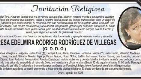 Obituario de Teresa Edelmira Rodrigo Rodríguez de Villegas
