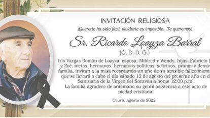 Invitación Religiosa: Sr. Ricardo Loayza Barral (Q. D. D. G.)