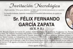 Invitación Necrológica: Félix Fernando García Zapata