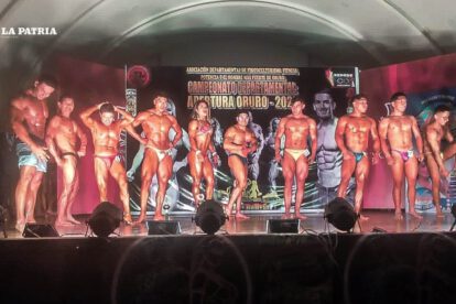 Miss y Míster Novatos 2023 en el torneo de fisicoculturismo en Oruro