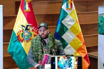 Contingente policial Csutcb bajo la supervisión de Eduardo Del Castillo