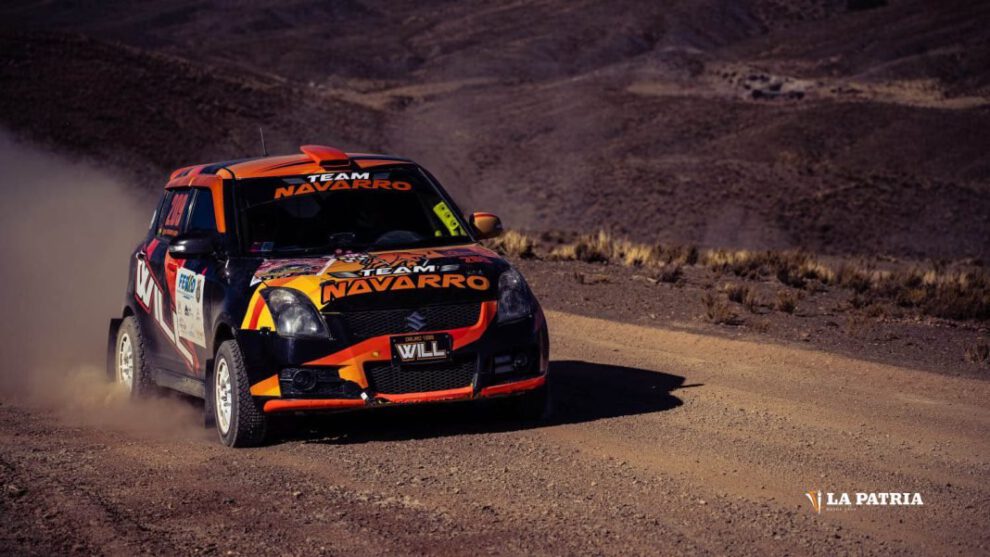 El piloto orureño Fabricio Rodríguez en el Rally Codasur