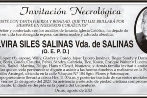 Invitación Necrológica de Elvira Siles Salinas