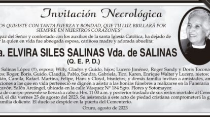 Invitación Necrológica de Elvira Siles Salinas