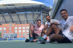 Hugo Dellien entrenando para el US Open