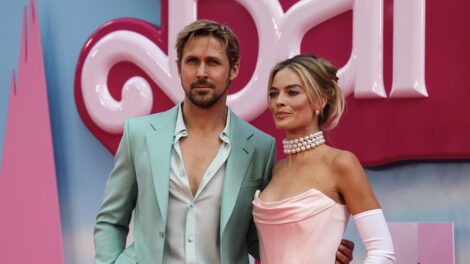 Actor canadiense Ryan Gosling y actriz australiana Margot Robbie en la premier de Barbie