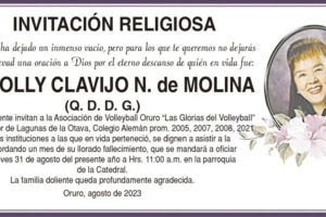 Invitación Religiosa para Dolly Clavijo N. de Molina