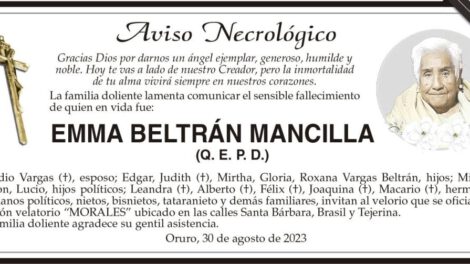 Aviso Necrológico de Emma Beltrán Mancilla