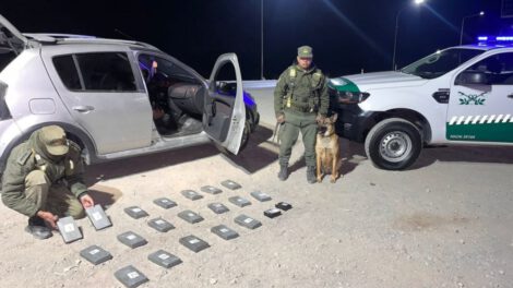 Cocaína decomisada en control policial