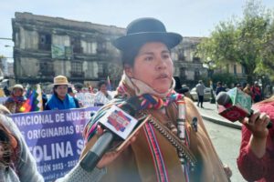 Bartolina Sisa lidera marcha en La Paz