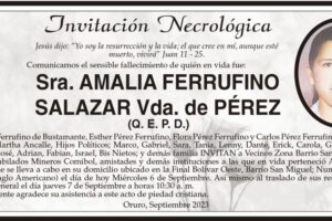 Invitación Necrológica de Amalia Ferrufino Salazar