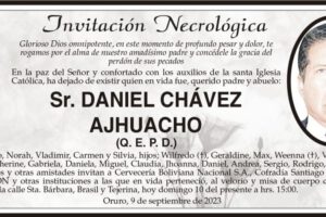 Invitación Necrológica: Sr. Daniel Chávez Ajhuacho
