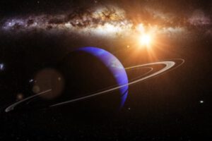 Neptuno se alza en su esplendor durante un espectáculo astronómico