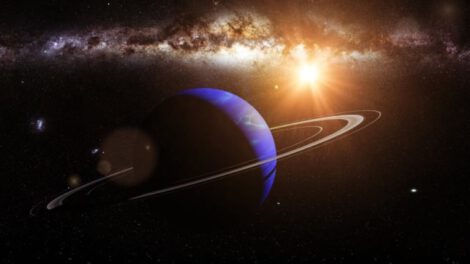 Neptuno se alza en su esplendor durante un espectáculo astronómico