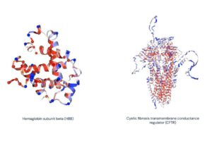 Ejemplos de predicciones de AlphaMissense en estructuras de proteínas