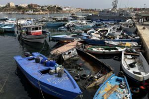 Crisis migratoria en el Mediterráneo en Lampedusa
