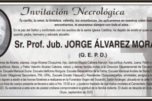Invitación Necrológica: Sr. Prof. Jub. Jorge Álvarez Morales