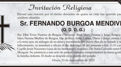 Invitación Religiosa por Fernando Burgoa Mendivil