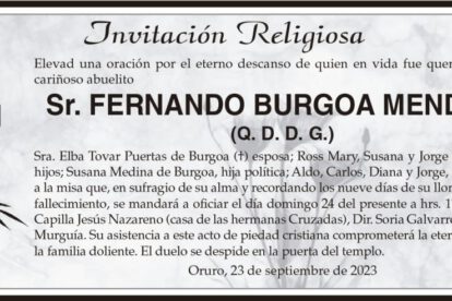 Invitación Religiosa por Fernando Burgoa Mendivil