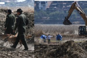 Restos humanos hallados en la laguna Alalay