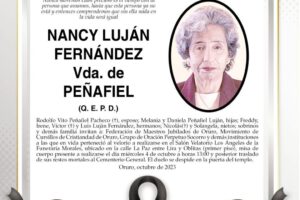 Invitación Necrológica de Nancy Luján Fernández