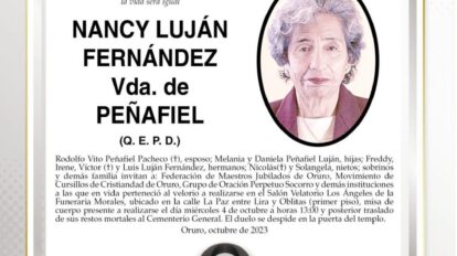 Invitación Necrológica de Nancy Luján Fernández