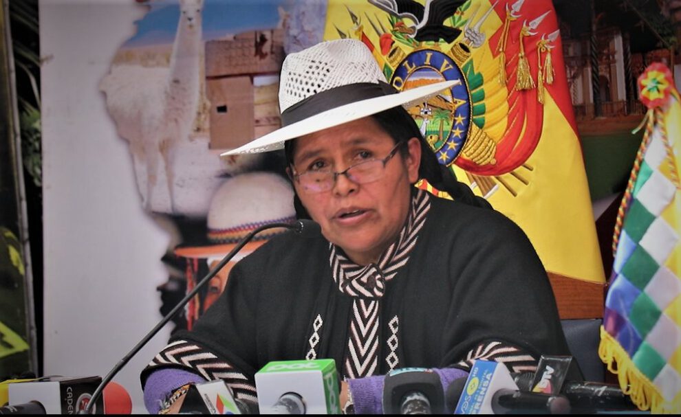 Congreso del ala evista del MAS descalificado por la ministra de Culturas, Sabina Orellana