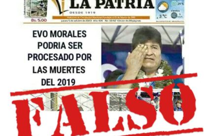 Importante aclaración sobre Evo Morales y noticia falsa