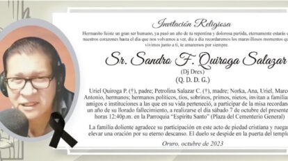 Invitación Religiosa: Sr. Sandra F. Quiroga Salazar
