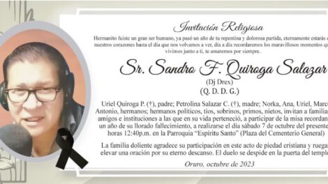 Invitación Religiosa: Sr. Sandra F. Quiroga Salazar