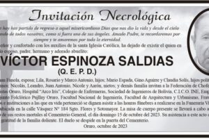 Invitación Necrológica: Víctor Espinoza Saldias