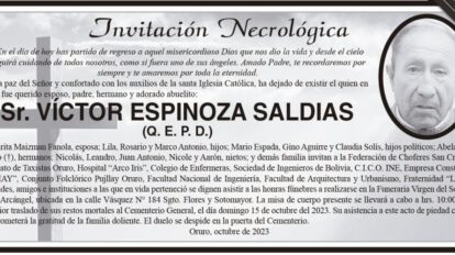 Invitación Necrológica: Víctor Espinoza Saldias