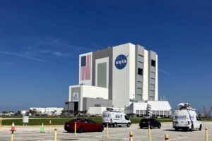 Fotografía de un edificio de la NASA en Cabo Cañaveral, en Florida