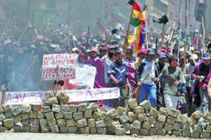 Protesta de heridos octubre 2003 en El Alto