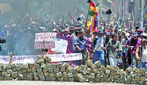 Protesta de heridos octubre 2003 en El Alto