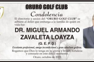 Condolencia por el fallecimiento del Dr. Miguel Armando Zavaleta Loayza