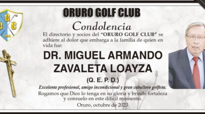 Condolencia por el fallecimiento del Dr. Miguel Armando Zavaleta Loayza