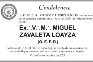 Condolencia por Miguel Zavaleta Loayza