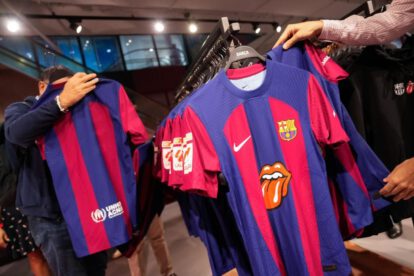 Camisetas del Barça con el logo de los Rolling Stones