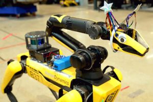 Spot robot de Boston Dynamics interactuando con inteligencia artificial