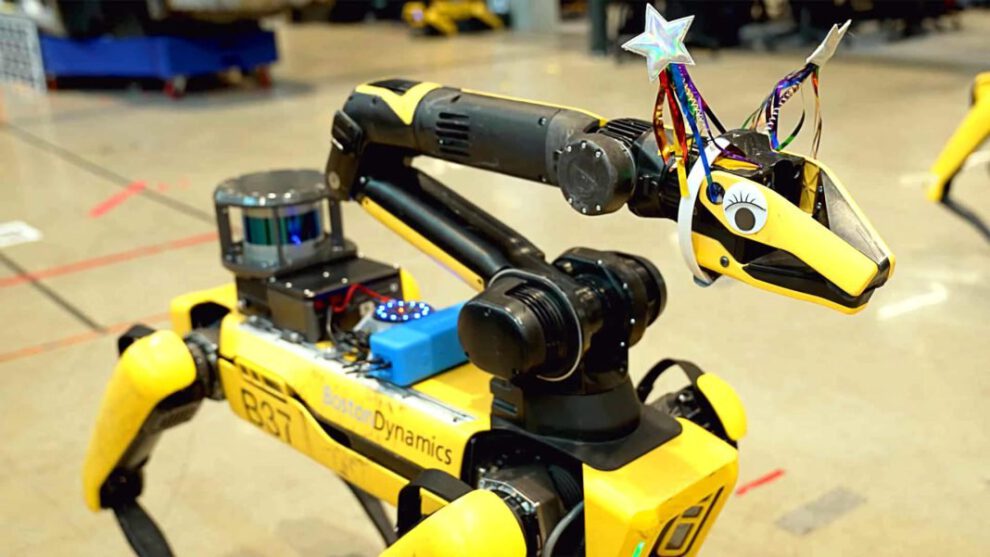 Spot robot de Boston Dynamics interactuando con inteligencia artificial