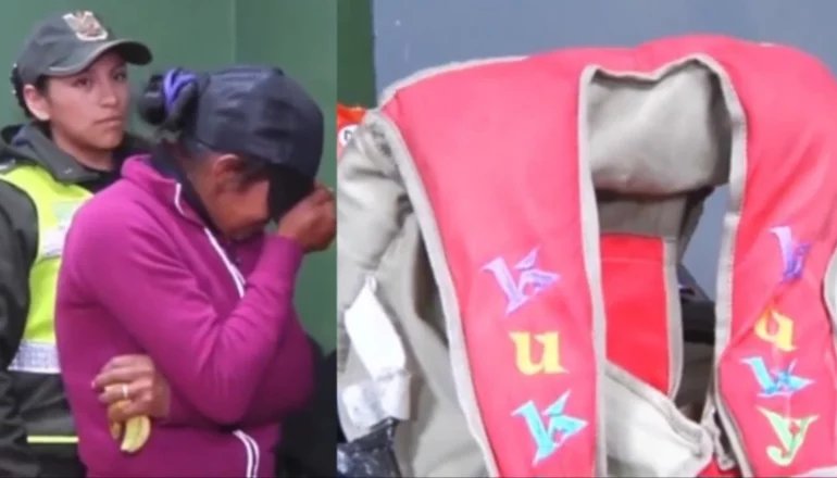 Mujer escondía drogas en arnés de su bebé