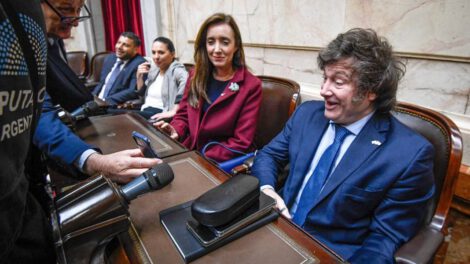 Fotografía de Javier Milei, líder de La Libertad Avanza, en la Asamblea Legislativa de Argentina