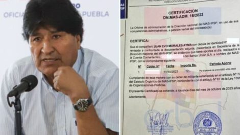 Evo Morales desmiente acusaciones sobre aportes al MAS-IPSP