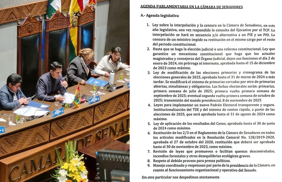 Agenda de 9 puntos presentada por la oposición en el Senado