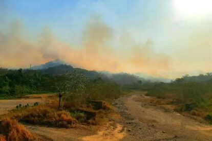 Incendio forestal en San Buenaventura