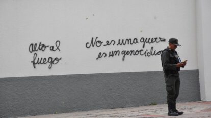 Protesta feminista en La Paz contra el genocidio en Gaza