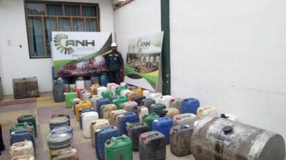 Combustible ilegal decomisado en Pisiga